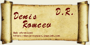 Denis Romčev vizit kartica